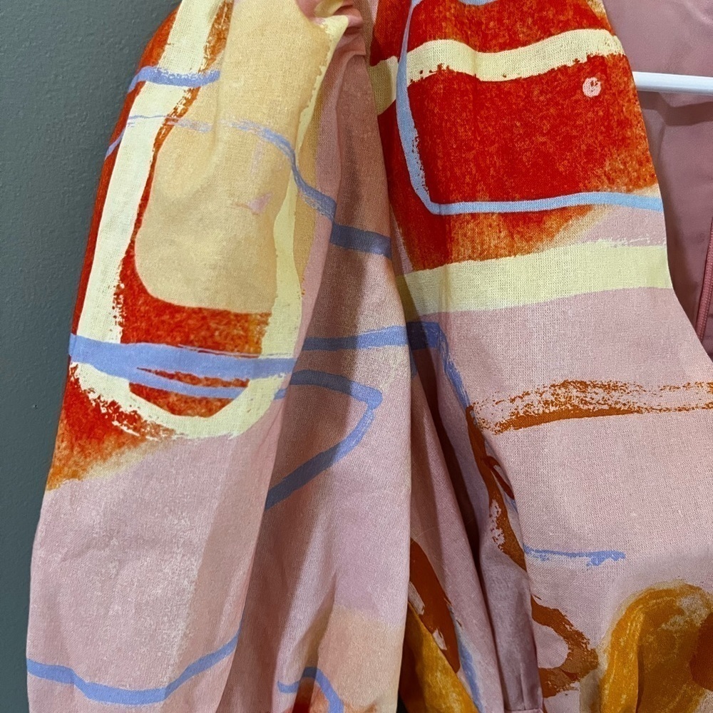 Finders Keepers Pink Wrap Sundress with Puff Sleeves - Picture 10 of 12